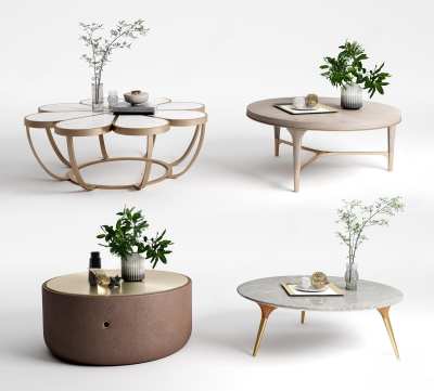 现代茶几3D模型下载